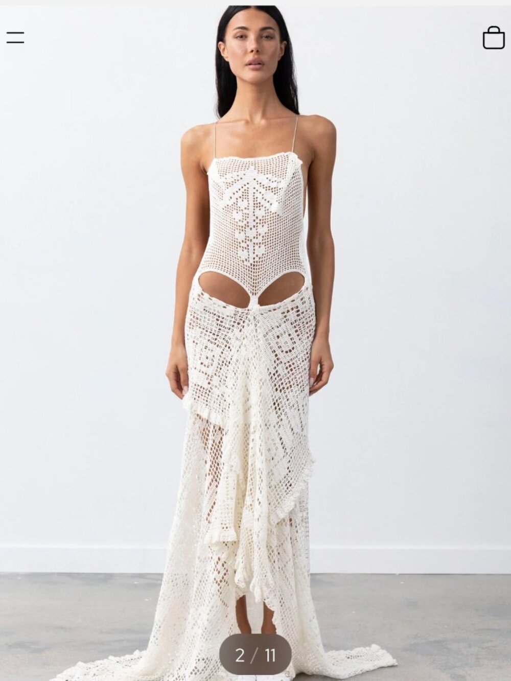 Backless Crochet Maxi Dress in Ivory